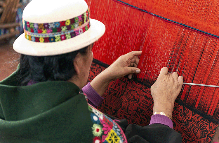 Indigenous Woman Weaving