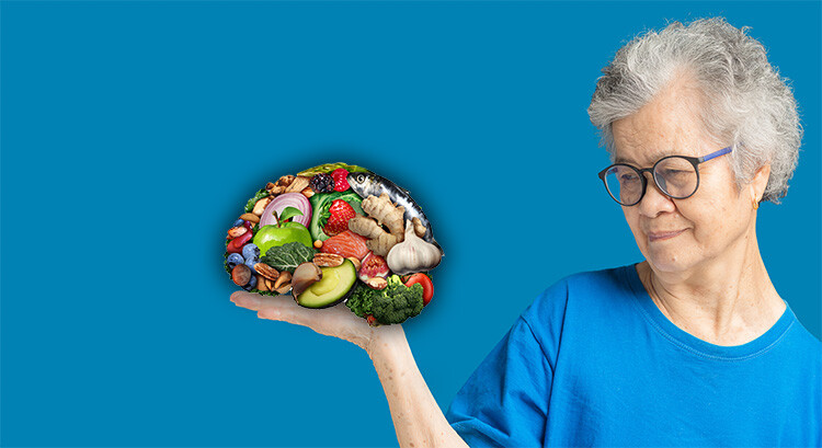 Woman with Brain Healthy Food